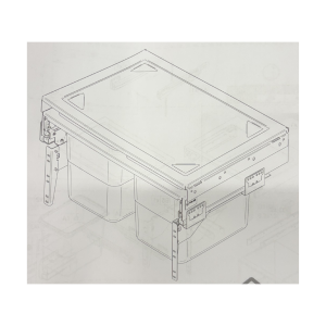 Prügikastisüsteem 600mm 2x20L vaikseltsulguv uksekinnitusega Tumehall